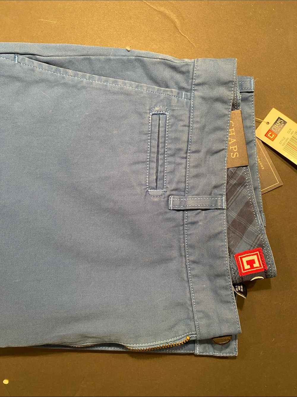 Chaps Men's Straight Fit Chinos — Slate Blue - Picture 5 of 5
